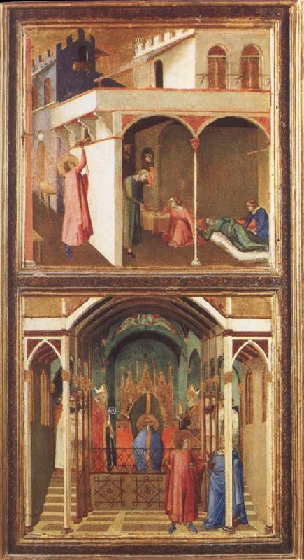 Ambrogio Lorenzetti St Nicholas Offers Three Girls Their Dowry